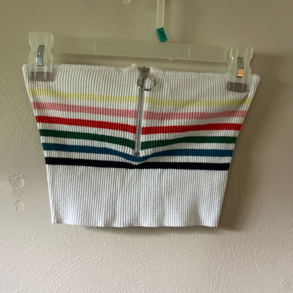 Kendall & Kylie Striped and White Tube Top
